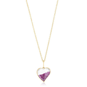 Afago Ruby Pendant Necklaces - Moritz Glik Heart rubies Elos