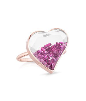Afago Ruby Ring Rings - Moritz Glik Elos Heart diamonds
