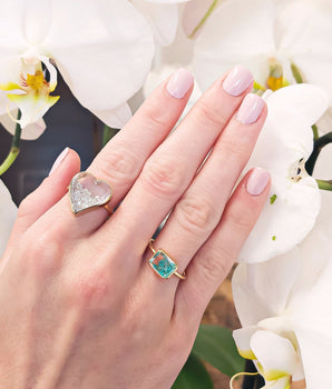 Afago Ruby Ring Rings - Moritz Glik Elos Heart diamonds