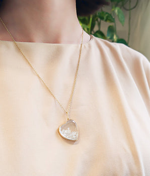 Amora Heart Pendant Necklaces - Moritz Glik Elos Heart diamonds