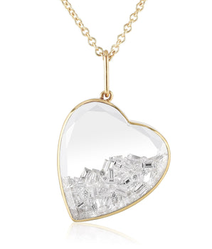 Amora Heart Pendant Necklaces - Moritz Glik Elos Heart diamonds