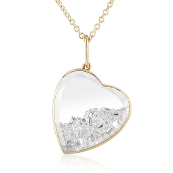Amora Heart Pendant Necklaces - Moritz Glik Elos Heart diamonds