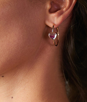 Aro 25 Ruby Hoops Earrings - Moritz Glik Hoops rubies Apura