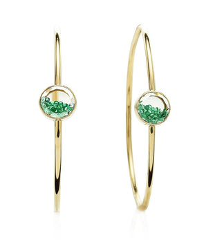 Aro 50 Emerald Hoops Earrings - Moritz Glik emeralds Hoops Apura