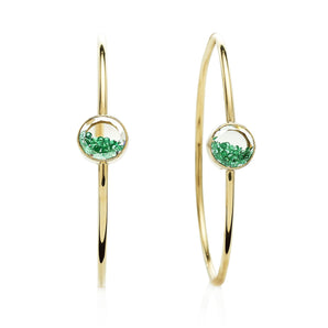Aro 50 Emerald Hoops Earrings - Moritz Glik emeralds Hoops Apura