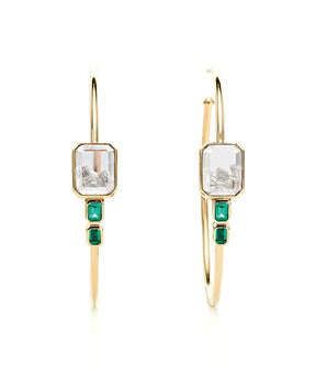 Bala Emerald Hoops Earrings - Moritz Glik diamonds emeralds Apura