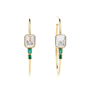 Bala Emerald Hoops Earrings - Moritz Glik diamonds emeralds Apura