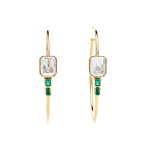 Load image into Gallery viewer, Bala Emerald Hoops Earrings - Moritz Glik diamonds emeralds Apura
