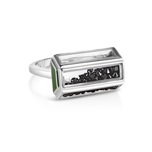 Bau Enamel Ring Black Ring - Moritz Glik Enamel black diamond