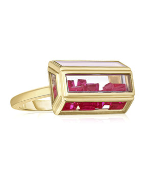 Baú Shaker Ring Ruby Rings - Moritz Glik Elos diamonds