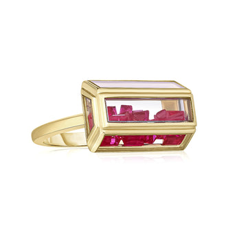 Baú Shaker Ring Ruby Rings - Moritz Glik Elos diamonds