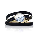 Blue Sapphire Leather Bracelet Bracelets - Moritz Glik Kaleidoscope Colors Leather diamonds