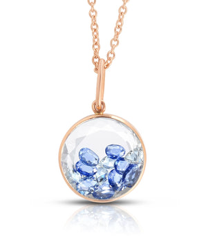 Blue Sapphire Shaker Pendant Necklaces - Moritz Glik Kaleidoscope Colors sapphires diamonds
