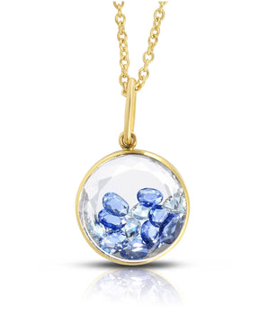 Blue Sapphire Shaker Pendant Necklaces - Moritz Glik Kaleidoscope Colors sapphires diamonds