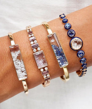 Blue Sapphires Shaker Bangle (Limited Edition) Bracelets - Moritz Glik Core Kaleidoscope Colors Colors