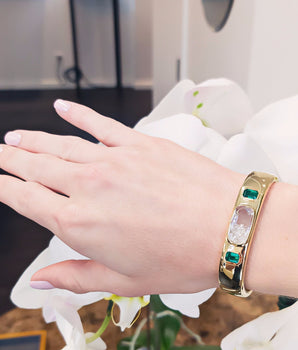 Brado Bangle Bracelets - Moritz Glik Elos emeralds diamonds