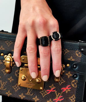 Buckle Diamond and Leather Ring Rings - Moritz Glik Leather diamonds