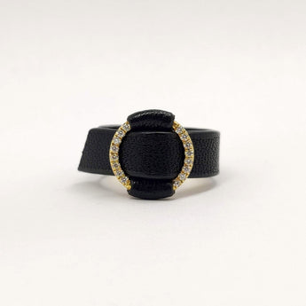 Buckle Diamond and Leather Ring Rings - Moritz Glik Leather diamonds