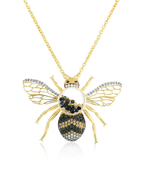 Bumble Bee Brooch and Pendant Necklaces - Moritz Glik Creatures diamonds Brooch