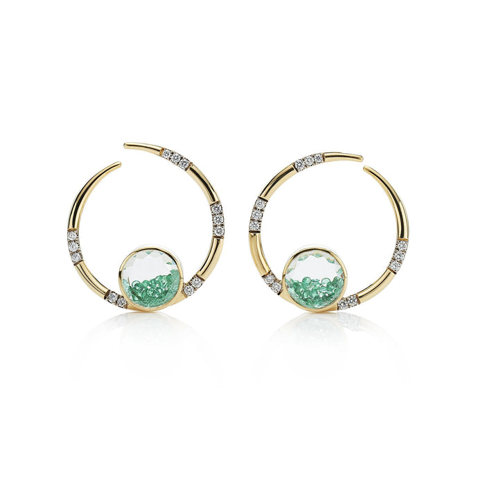 Caracol Emerald Shaker Earrings Earrings - Moritz Glik emeralds Apura