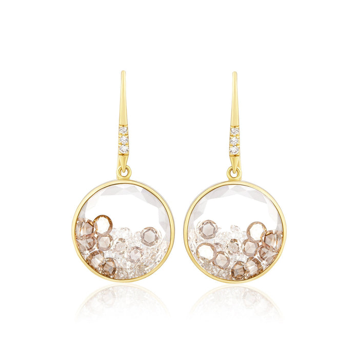 Core 15 Champagne Shaker Earrings Earrings - Moritz Glik Kaleidoscope Colors diamonds