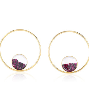 Circo 45 Black & Ruby Earrings Earrings - Moritz Glik Circo diamonds black diamond