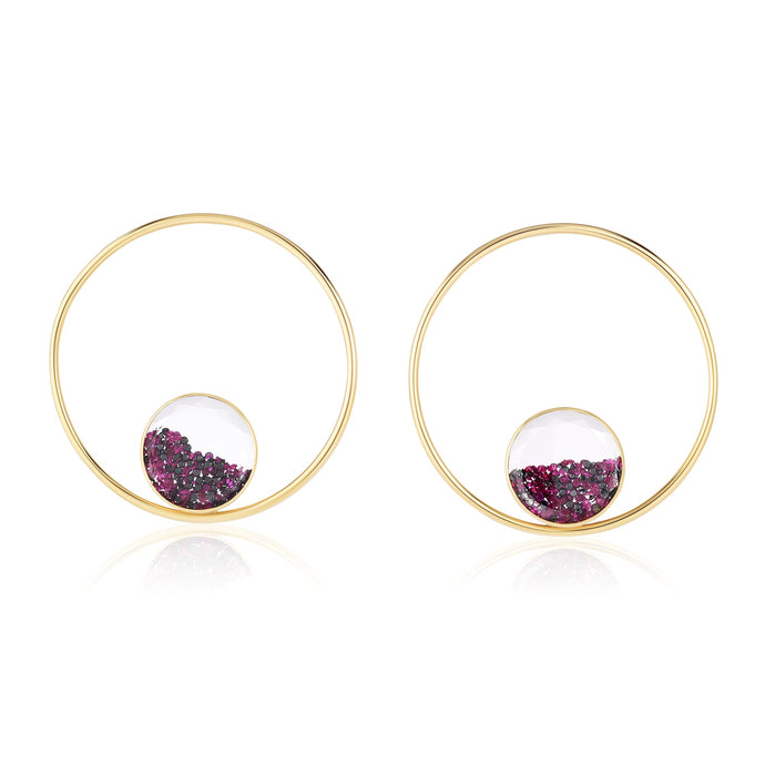 Circo 45 Black & Ruby Earrings Earrings - Moritz Glik Circo diamonds black diamond