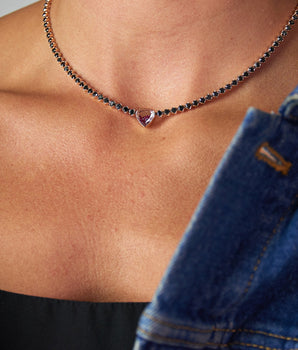Corda Shaker Choker Necklaces - Moritz Glik diamonds Heart Apura