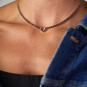 Corda Shaker Choker Necklaces - Moritz Glik diamonds Heart Apura
