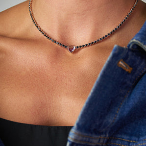 Corda Shaker Choker Necklaces - Moritz Glik diamonds Heart Apura