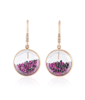 Core 15 Ruby and Black Diamond Earrings Earrings - Moritz Glik diamonds rubies Core