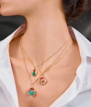 Core 18 Yellow Pendant Necklaces - Moritz Glik diamonds Kaleidoscope Colors Core
