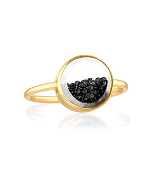 Core Black Ring Round Rings - Moritz Glik black diamond
