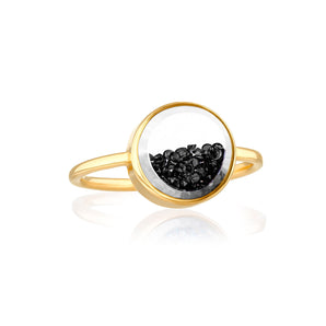 Core Black Ring Round Rings - Moritz Glik black diamond