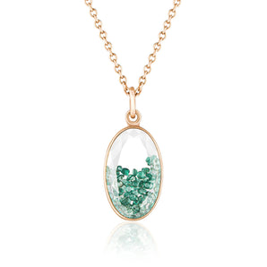 Core Oval Emerald Pendant Necklaces - Moritz Glik emeralds Kaleidoscope Colors Core