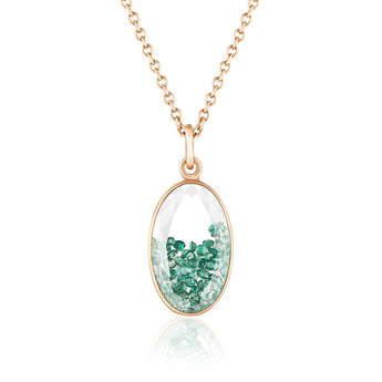 Core Oval Emerald Pendant Necklaces - Moritz Glik emeralds Kaleidoscope Colors Core