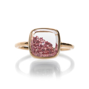 Core Shaker Ring Coral Rings - Moritz Glik Core diamonds Alternative Bridal