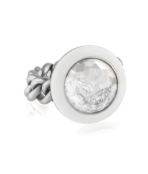 Curb Chain Enamel Ring Rings - Moritz Glik diamonds Enamel Apura