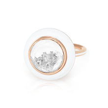 Load image into Gallery viewer, Diamond Donut Enamel Ring Rings - Moritz Glik Enamel Valentines diamonds
