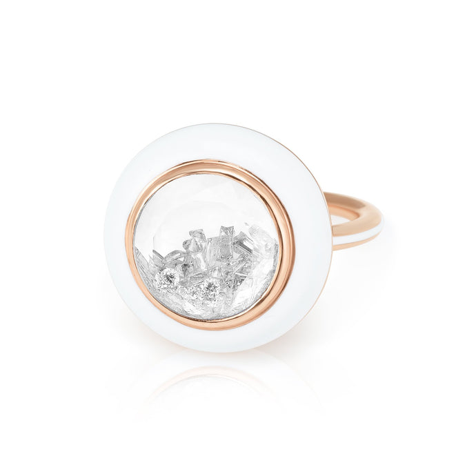 Diamond Donut Enamel Ring Rings - Moritz Glik Enamel Valentines diamonds