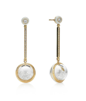 Diamond Globe Shaker Earrings Earrings - Moritz Glik Muda Valentines diamonds