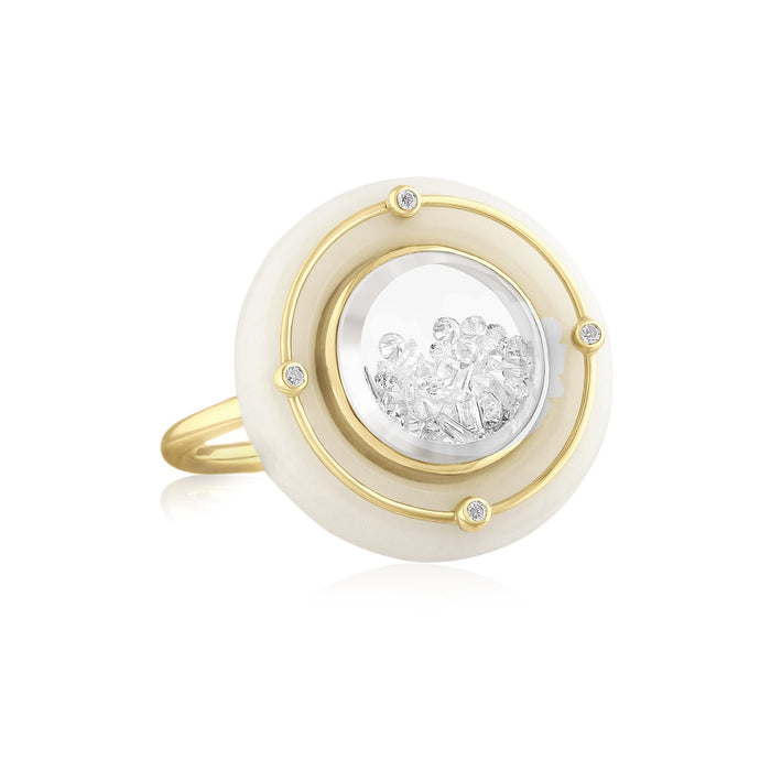 Diamond in Tagua Shaker Ring Rings - Moritz Glik Recycled Gold Sustainable diamonds
