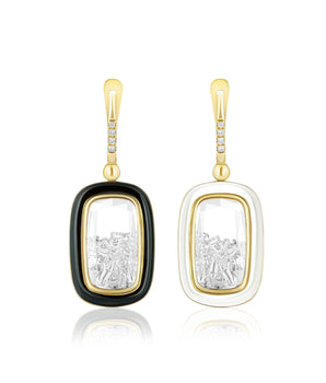 Double-Sided Enamel Earrings Earrings - Moritz Glik Enamel Muda diamonds