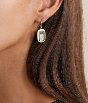 Double-Sided Enamel Earrings Earrings - Moritz Glik Enamel Muda diamonds