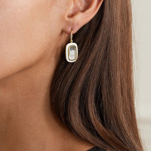 Double-Sided Enamel Earrings Earrings - Moritz Glik Enamel Muda diamonds