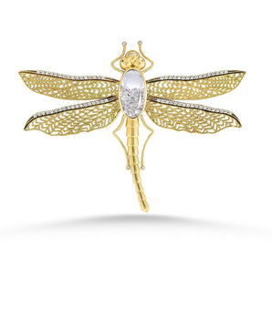 Dragon Fly Brooch & Pendant Necklaces - Moritz Glik diamonds Creatures