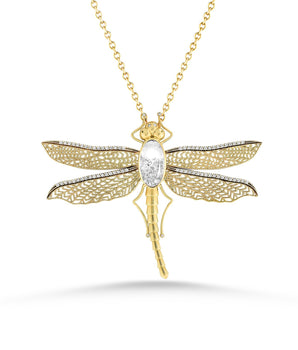 Dragon Fly Brooch & Pendant Necklaces - Moritz Glik diamonds Creatures