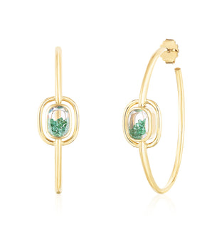 Elo 40 Emerald Hoops Earrings - Moritz Glik emeralds Hoops Elos
