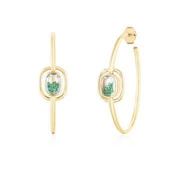 Elo 40 Emerald Hoops Earrings - Moritz Glik emeralds Hoops Elos