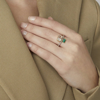 Emerald Cut Blue Sapphire Ring Rings - Moritz Glik diamonds Kaleidoscope Colors Core